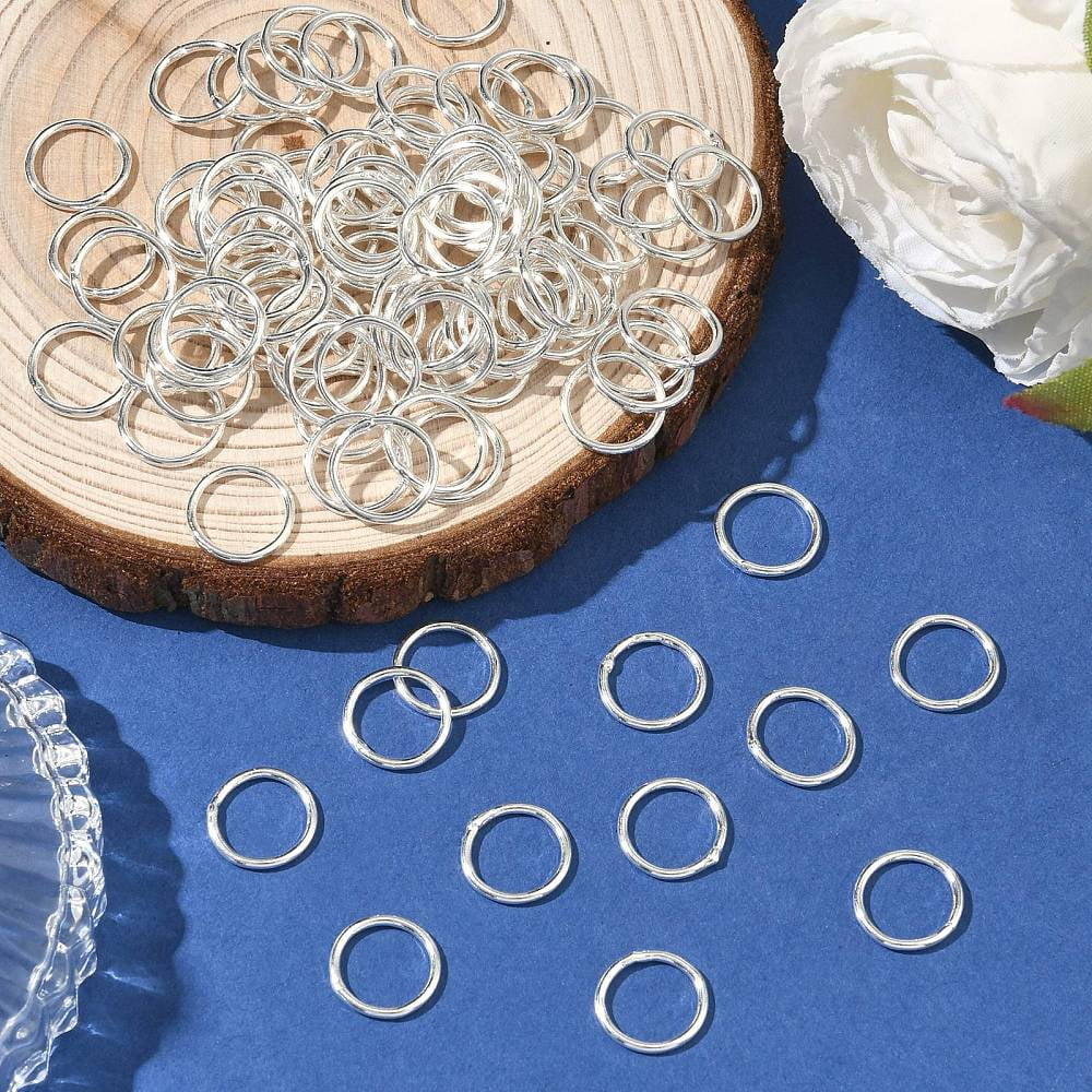 Brass Soldered Closed Jump Rings Round Cadmium Free & Lead Free Silver Color Plated 18 Gauge 10x1mm Inner Diameter: 8mm Hole: 8mm