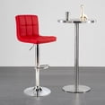 thumbnail image 3 of Costway Adjustable Swivel Bar Stool Counter Height Bar Chair PU Leather w/ Back Red, 3 of 10