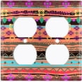 thumbnail image 3 of Metal Light Switch Plate Cover Colorful Ethnic Aztec Tribal Art Pattern SFR062, 3 of 13