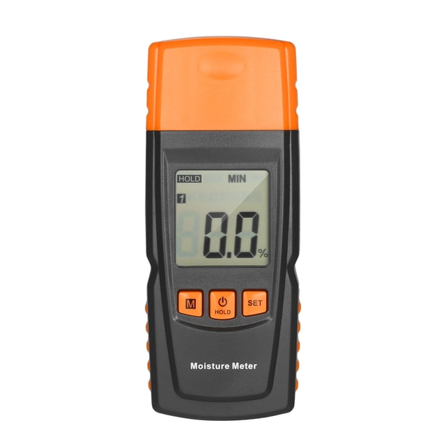 Medidor de Humedad para Madera KKmoon GM605 - Detección de 4 Tipos de Árboles y Más - Sin Batería Incluida - Ideal para Pisos de Madera - Precisión de 0.1% - ABS y Aleación - Negro y Amarillo.