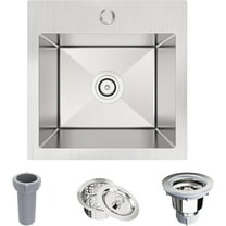 Bar Sink,15 x 15 inch Drop-in Kitchen Sink,Small Kitchen Sink for RV,18 Gauge Stainless Steel Topmount Bar Sink