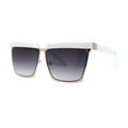 thumbnail image 2 of Womens Thick Eye Brow Metal Rim Mob Fashion Sunglasses Gold White Smoke, 2 of 4