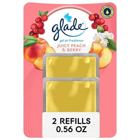 Glade® Gel Air Freshener, 2 Refills, Juicy Peach & Berry, 2 x 0.28 Oz