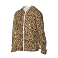 thumbnail image 2 of Fotbe Leopard Print Brown Men's Women's UPF 50+ Sun Protection Jacket Hooded Cooling Shirt with Pockets Hiking Outdoor Performance-Medium, 2 of 9