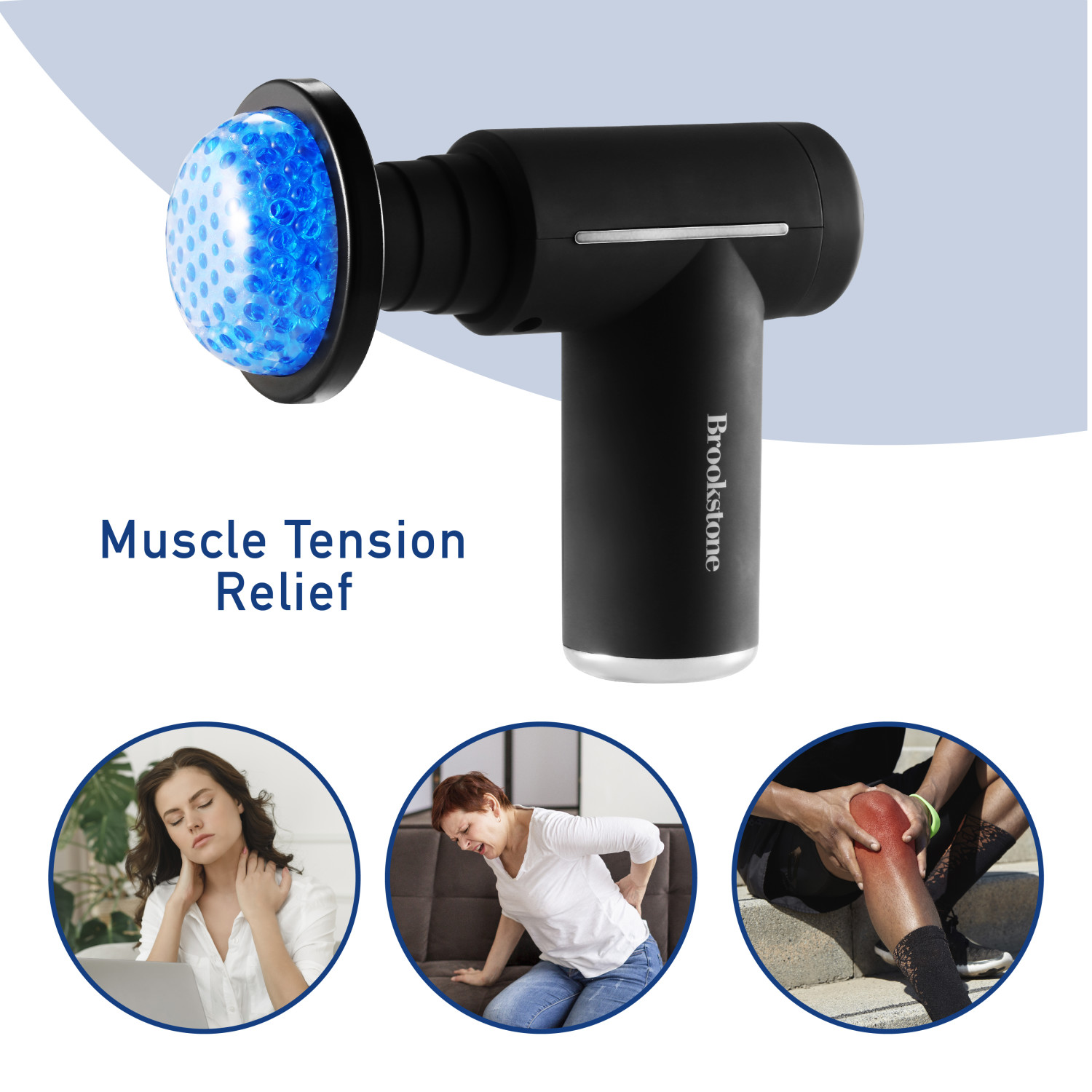 Brookstone Cordless Hot And Cold Percussion Deep Tissue Massager Gun 6 Intensity Levels