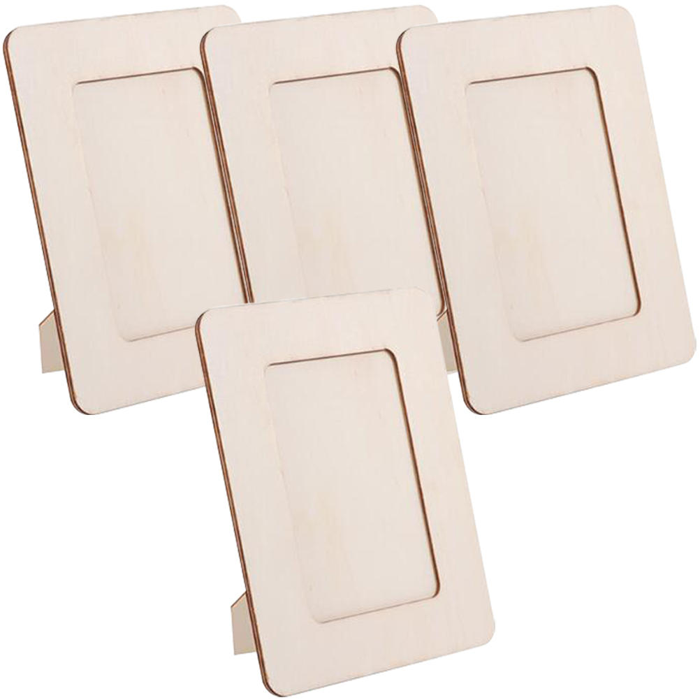 Gymnture 4 Unfinished Wooden Picture Frames for 6 Photos - DIY Wood Frames