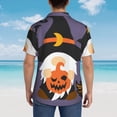 thumbnail image 4 of Rateoe Halloween Gnomes Pattern Men’s Hawaiian Shirt – Short Sleeve Button-Down Tropical Beach Shirt, Lightweight & Breathable Casual Aloha Shirt with Pocket,Large, 4 of 7