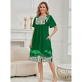 thumbnail image 3 of PinkBeautiM Nightgown for Women Button Short Sleeve House Dresses with Pockets, 3 of 6