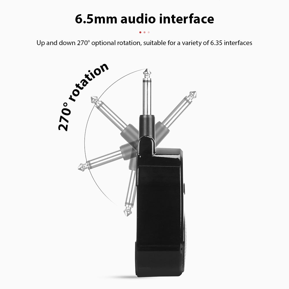 5W Guitar Amp BT Portable Plug-in Speaker for All Electric Guitars Wind Instruments Practice Amplifier Type-C Rechargeable 270 Degrees Rotatable Plug and Play