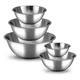 thumbnail image 1 of Juego De Tazones De Grado Alimenticio De Acero Inoxidable 5 Pcs, Plata, 1 of 5