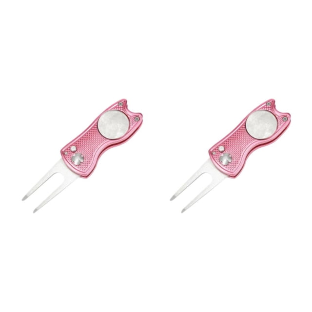 relayinert Terrain de Golf Réparation Balle Marqueur Rainure Efficace et Durable Rose 12x3x1.5cm 2Set