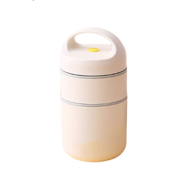 Kearding Fiambrera de acero inoxidable al vacío, taza térmica para sopa, doble capa, desayuno, calentador de alimentos a prueba de fugas, Mostrada 2 Capas 680ML