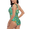 thumbnail image 5 of Yiaed Funny Animals in Jungle Print Women One Piece Swimsuits Tummy Control One Shoulder Bathing Suits Pattern Ruffle Swimwear-X-Large, 5 of 8