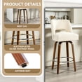 thumbnail image 6 of CRERIYO 360°Swivel Bar Stools Set of 2, Upholstered Linen Kitchen Island Chairs with Low Back, Thick Padded Seat and Circular Footrest, Beige, 6 of 8
