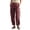 Wine, variant on cocolona Womens Casual Cargo Pants Button Zipper Waist Straight Cuffed Wide Leg Outdoor Hiking Pants with Pockets