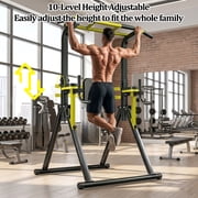 Kdymod Pull Up Bar Standing Tower,Foldable Pull Up Bar Free Standing,10-Level Adjustable Height Dip Station, Multi-Functional Home Gym Strength Training Equipment, 440lbs Max