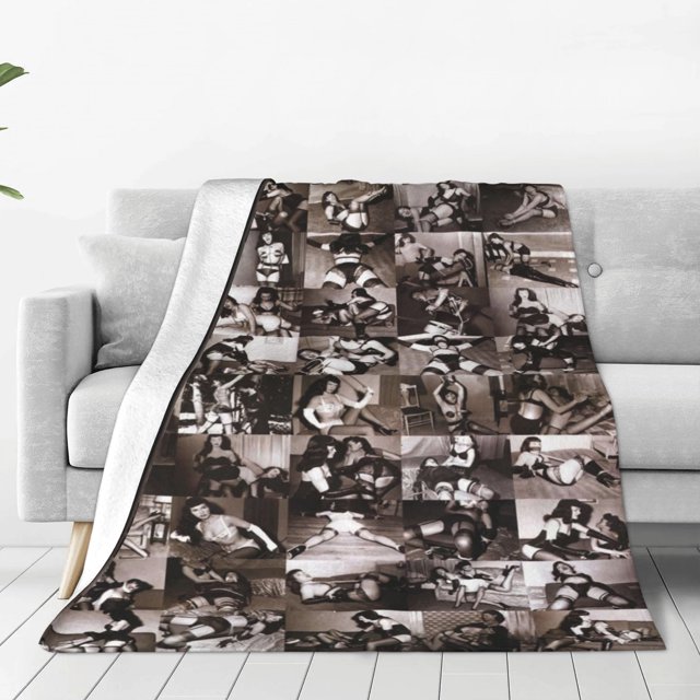Manta de viaje Bettie Page de felpa suave para dormitorio, sala de estar, sofá, oficina, regalo para todas las estaciones para mujeres, hombres, niñas y niños.