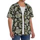 thumbnail image 2 of Fotbe Skull with Dollar Camisa Estampada de Manga Corta para Hombre, Casual de Verano, Estilo Playero, Sin Arrugas-Large, 2 of 5