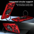 thumbnail image 5 of for iPhone 12 Pro Back Case, Ultra Slim 360 Degree Rotating Ring Kickstand Support Car Magnetic Mount Drop Protective TPU+ PC Hybrid Phone Case Cover for iPhone 12 Pro, Red, 5 of 14