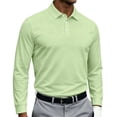 thumbnail image 2 of Sewkxo Men's Polo Shirts Long Sleeve Golf Polo Shirts for Men Breathable Polos Casual Collared Shirts,Mint Green M, 2 of 7