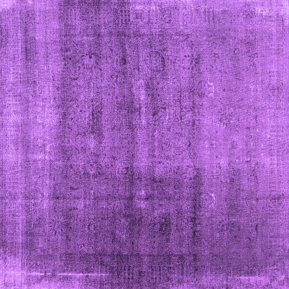 Ahgly Company Indoor Square Abstract Purple Contemporary Area Rugs, 6' Square