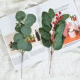 thumbnail image 2 of 10PCS Fake Eucalyptus Leaves Stems, Artificial Greenery Stems for Home Wedding Greenery Decor Faux Eucalyptus Plant Bride Bouquet Vase Floral Wreath, 2 of 8