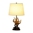 thumbnail image 4 of 26" In Natural Royal Stag Deer Antler Modern Multi-Color Polyresin Table Lamp, 4 of 4