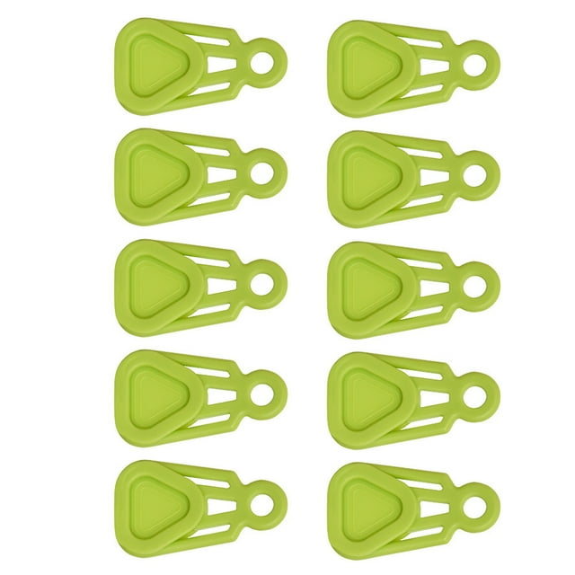 maskred 10 Pieces Tarp Clips Durable Rope Lock Grip Reusable Sporting Goods Canopy Accessories Survival Tools for Outdoor Hiking Green 1Set