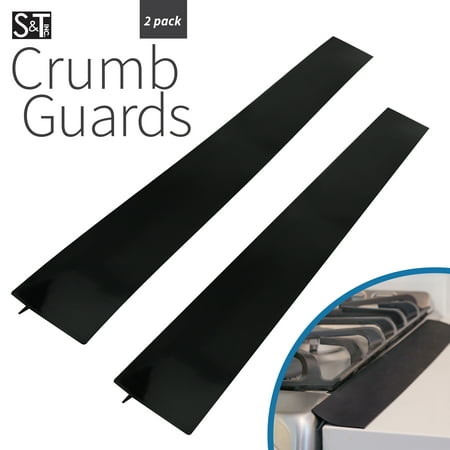Farmhouse Air Gap Cover - Silicone Crumb Guards and Stove Gap Cover - 2 pack - Black