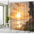 thumbnail image 4 of JOOCAR Hawaiian Shower Curtain, Warm Tropical Sunset on Sands of Kaanapali Beach in Maui Hawaii Traveling,with Hooks,72x72 inch Orange Green Pink, 4 of 6
