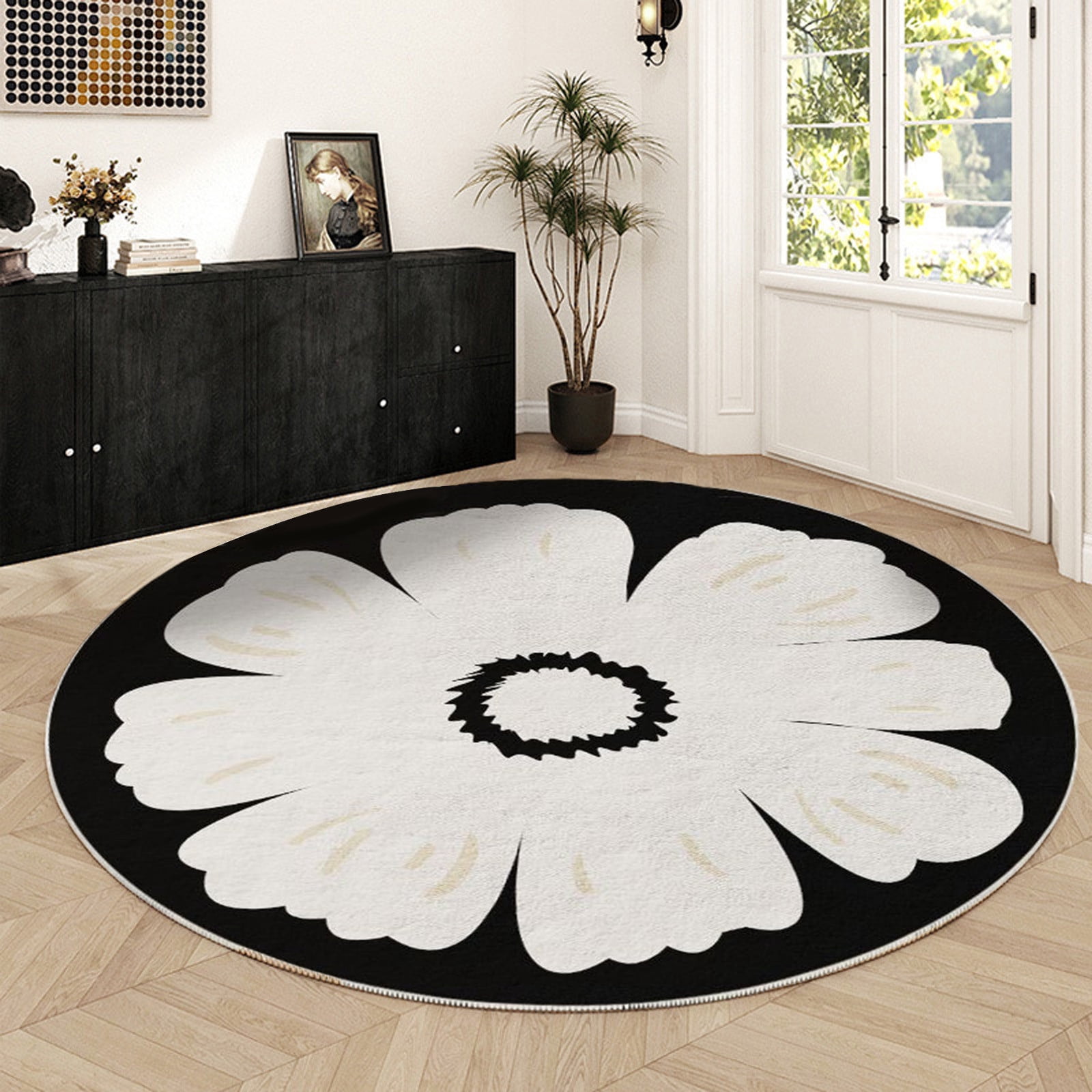 ラグ・カーペット Kyne Stamp Circle Rug by ROOM Black 3329d161-996c-4ffc-8553-
