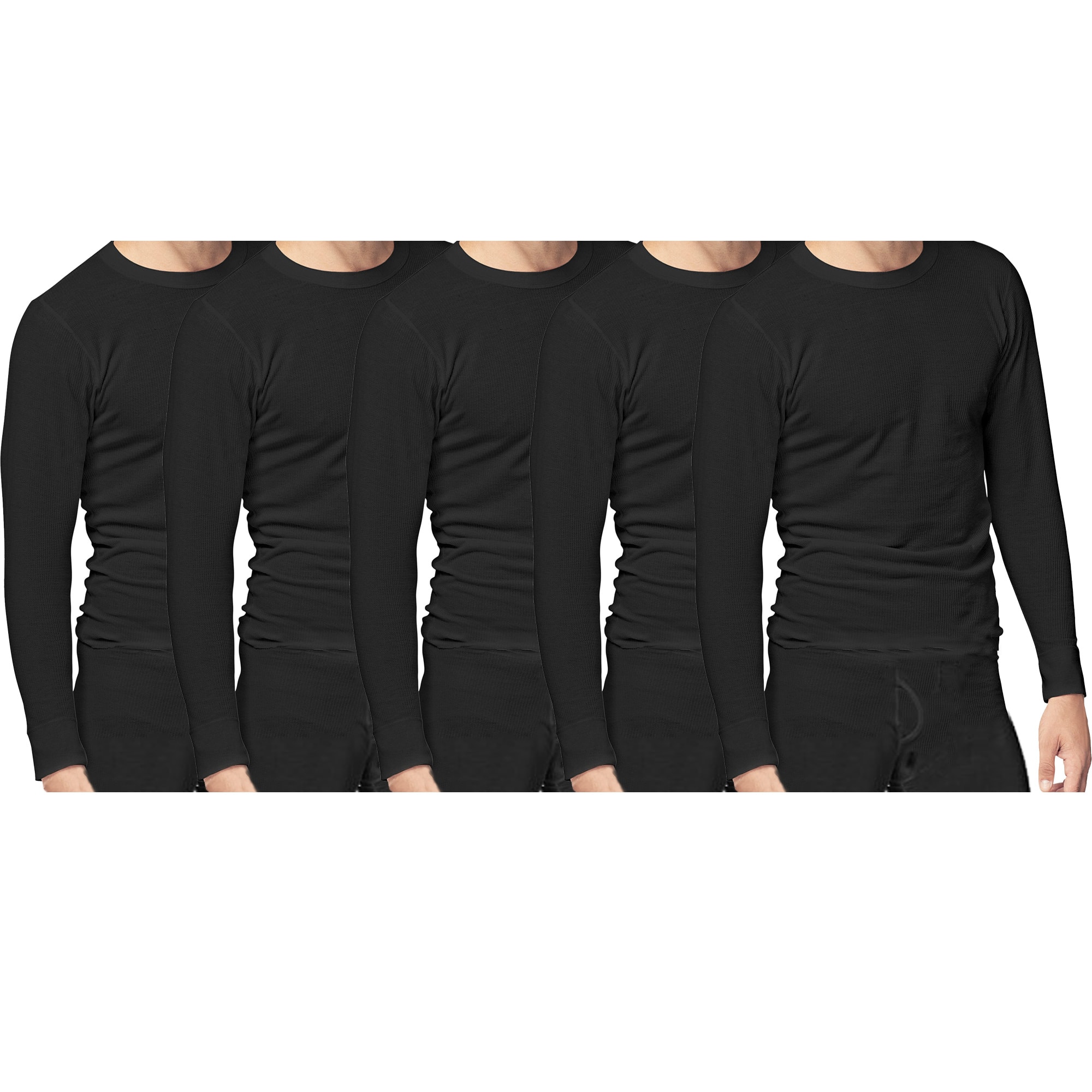 5pk Mens Thermal Shirt Waffle Knit Cotton Underwear - Walmart.com