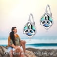 thumbnail image 2 of Celtic Trinity Knot Earrings for Women 925 Sterling Silver Celtic Triquetra Knot Leverback Abalone Shell Irish Jewelry, 2 of 6