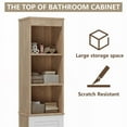 thumbnail image 2 of 66" Tall Freestanding Storage Cabinet, Bathroom Storage Cabinet with Doors and Shelves, Tall Bathroom Floor Cabinets - Oak, 2 of 5