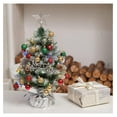 thumbnail image 5 of 20in Mini Christmas Tree Artificial Small Christmas Tree with LED Light, Star Treetop,Ornaments , and Pine Cones DIY Xmas Decorations, 5 of 7