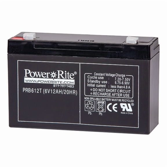 Power Rite® Battery, 6V, 12 Ah, 1/Each