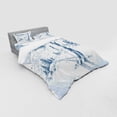 thumbnail image 2 of Ambesonne Winter Bedding Set 4 Pcs, Landscape of Snowy Mountains, Queen, Dark Petrol Blue White, 2 of 2
