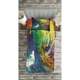 thumbnail image 3 of Ambesonne Ocean Quilted Bedspread Set 2 Pcs, Exotic Surfer on Waves, Twin Size, Multicolor, 3 of 3