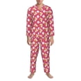 thumbnail image 3 of Honeii Piggy Sunflower Pattern Mens Pajamas Set,2pcs Men's Lounge Long Sleeve Sleep Shirt and Pajama Bottoms Sleepwear Set,Mens Pjs Sets-Medium, 3 of 7