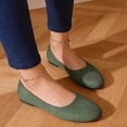 thumbnail image 5 of Lenago Flat Dress Shoes for Women Low Shallow Heel Dress Shoes Slip-On Walking Shoes Round Toe Office Shopping Party Travel Green Size-9.5, 5 of 8