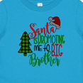 thumbnail image 4 of Inktastic Santa is Promoting Me to Big Brother Green Plaid Tree Boys Baby T-Shirt, 4 of 5