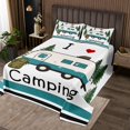 thumbnail image 2 of Erosebridal Camper Coverlet Set Twin, Cartoon RV Car Bedding Set, Happy Camping Decor 2 Pieces, 2 of 5