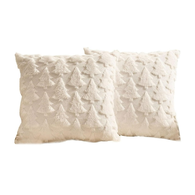 Matsuzay Fundas de almohada navideñas, cojines navideños, almohada para decoración del hogar, fundas de cojines navideños Decoración del hogar blanco
