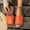 Orange, variant on HAOTAGS Womens Slip On Sandals Flat Fish Mouth Casual Dressy Sandals Black Size 6