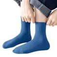 thumbnail image 6 of Unisex boys Girls Cotton Socks Solid Color Soft Stretchy Ankle Socks Kids Casual Comfy Socks for Everyday Wear Blue 1-3 Years, 6 of 6