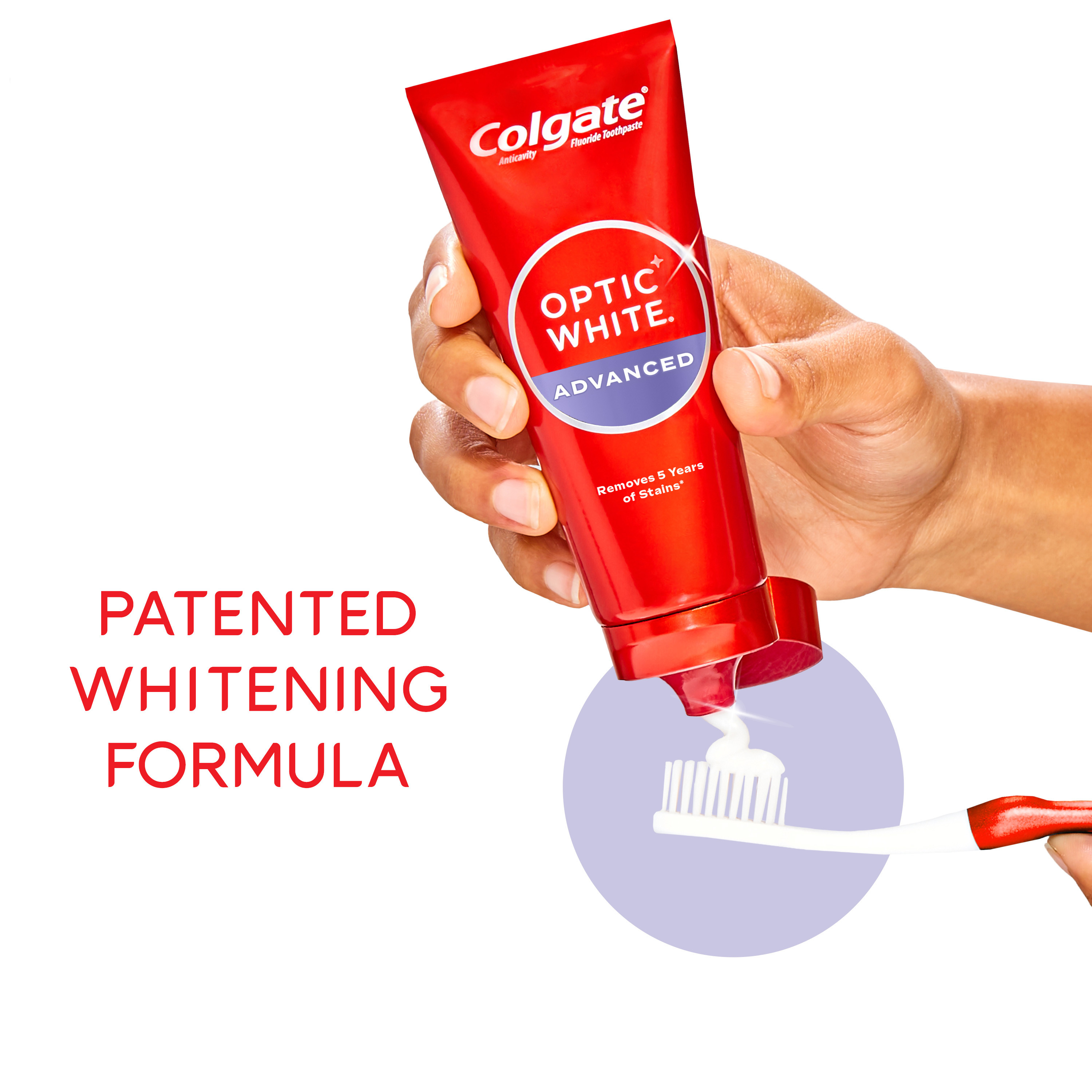 Colgate Travel Size Optic White Advanced Hydrogen Peroxide Toothpaste, Sparkling White, 1.45 oz - image 4 of 12