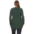 thumbnail image 4 of Pastel by Vivienne Women's Basic Long Sleeve Top in Plus Size Hunter-Green X-Large, 4 of 4