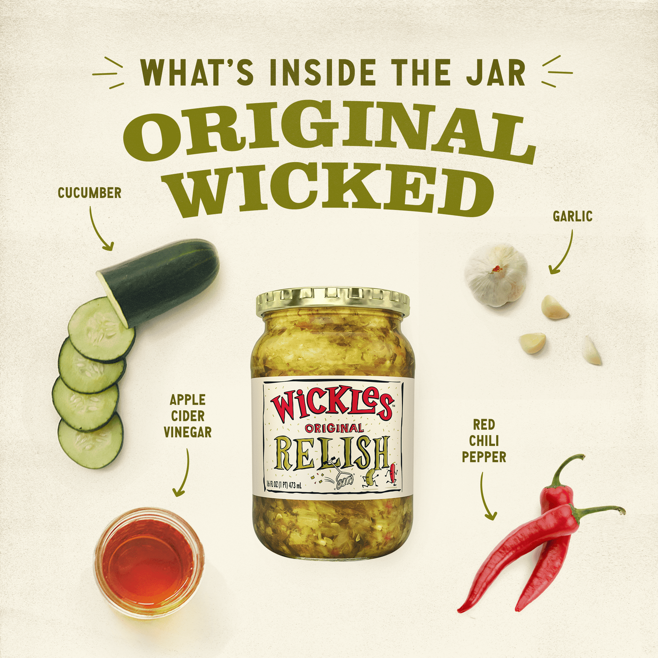 (2 pack) Wickles Original Relish, 16 fl oz Jar