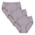 thumbnail image 2 of FEM intimates Cotton Spandex High Cut Panties w/ Lace Insert - 3Pk, 2 of 4