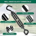 thumbnail image 4 of Kit de 6 Tensores Decorativos Negros Premium con Gancho y Ojo M6, Tensores Ajustables para Cables y Cuerdas para Tensión en Velas Sombra, Cercas y Colgado de Cuadros, 4 of 7